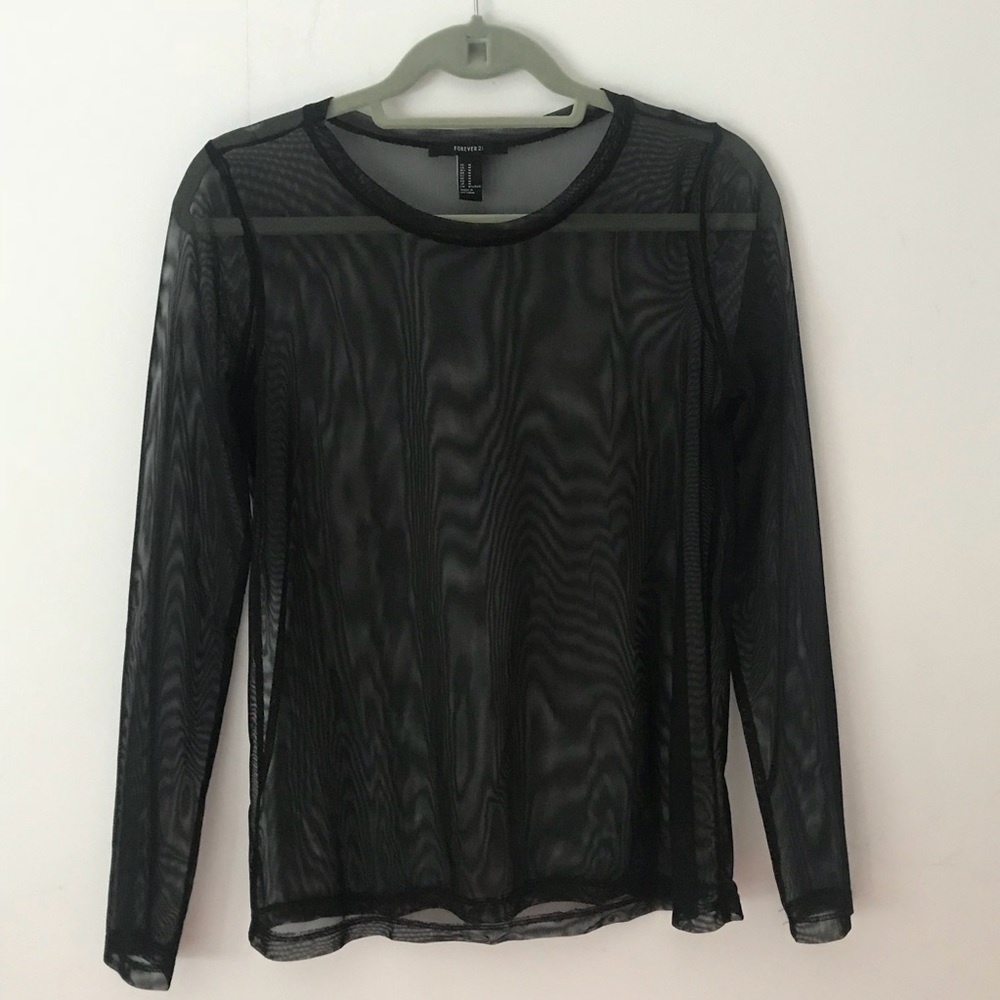 Black Mesh Long Sleeve